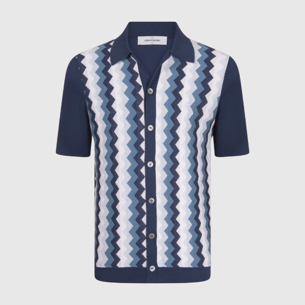 Picture of Chevron jacquard knit shirt