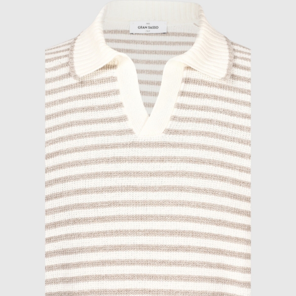 Picture of Striped knitted skipper polo