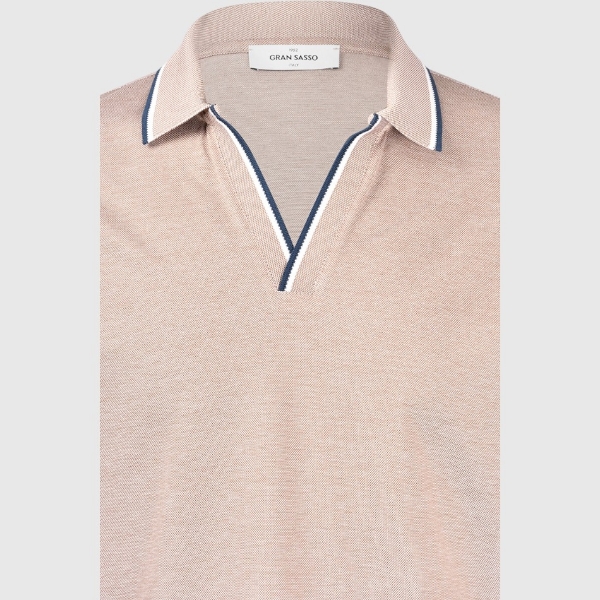 Picture of Mercerized cotton piquet jersey skipper polo
