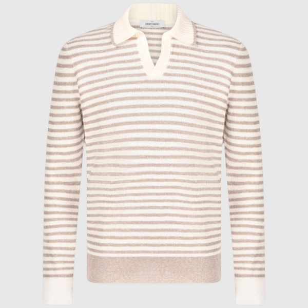 Picture of Striped knitted skipper polo