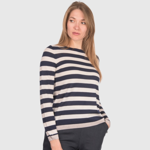 Picture of Striped knit boat neck