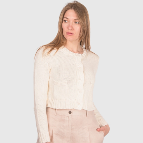 Immagine di Cardigan in maglia rasato