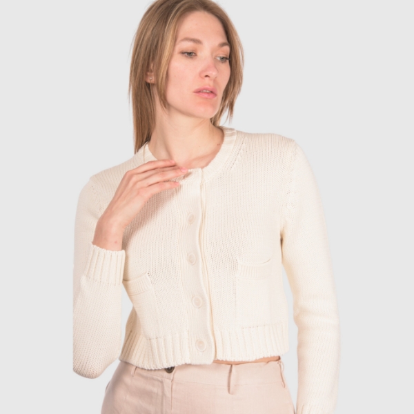 Immagine di Cardigan in maglia rasato