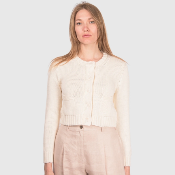 Immagine di Cardigan in maglia rasato