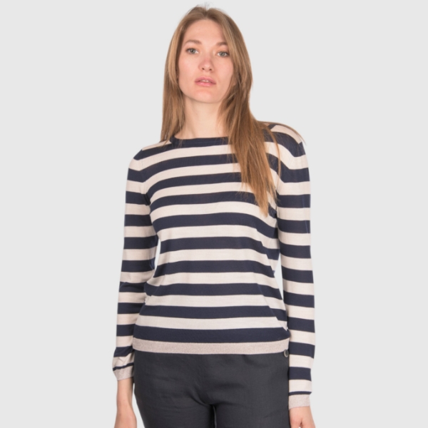 Picture of Striped knit boat neck