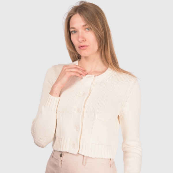 Immagine di Cardigan in maglia rasato