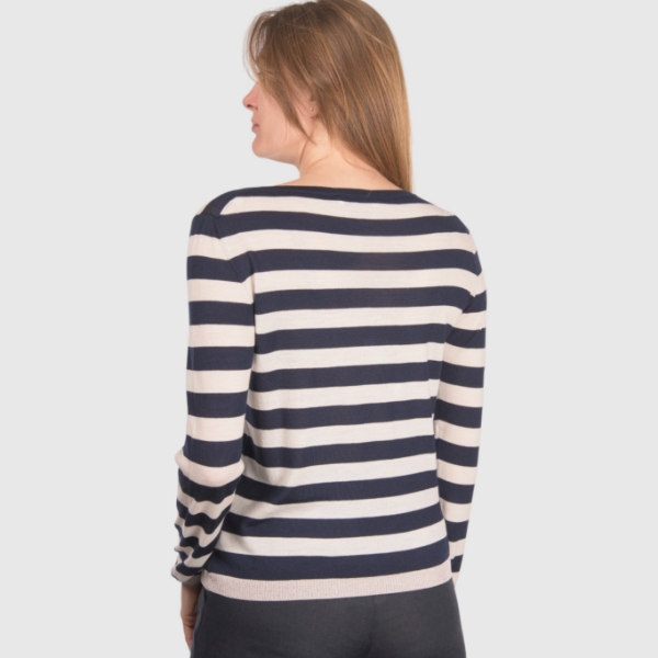 Picture of Striped knit boat neck