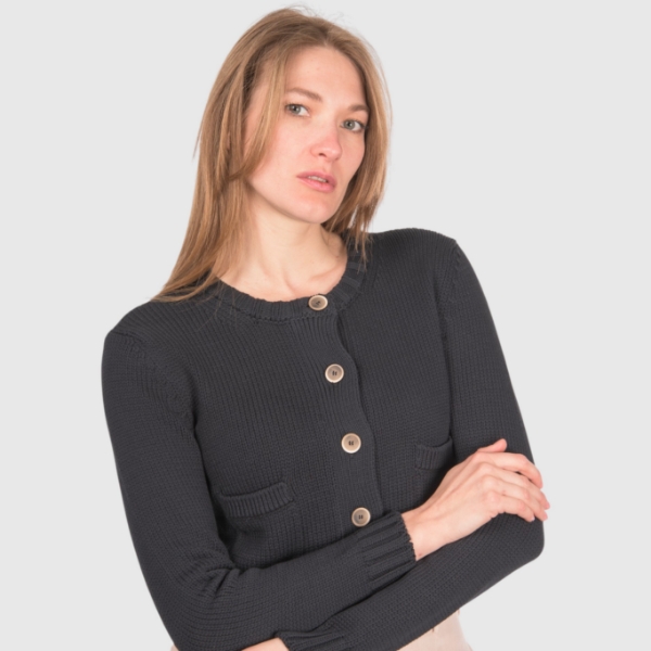 Immagine di Cardigan in maglia rasato