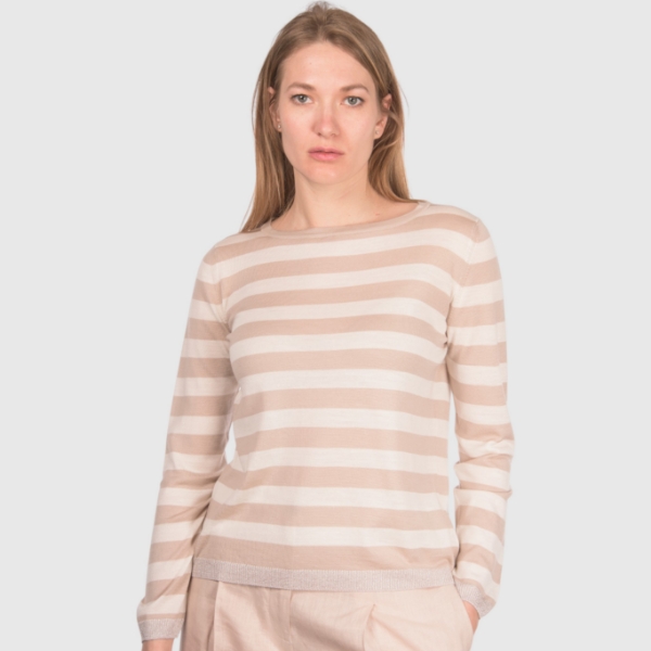 Picture of Striped knit boat neck