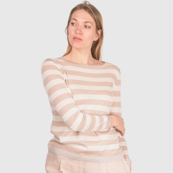 Picture of Striped knit boat neck
