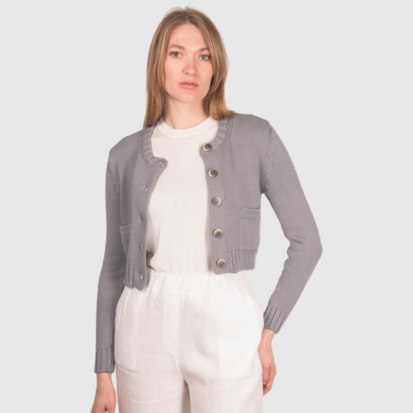 Immagine di Cardigan in maglia rasato