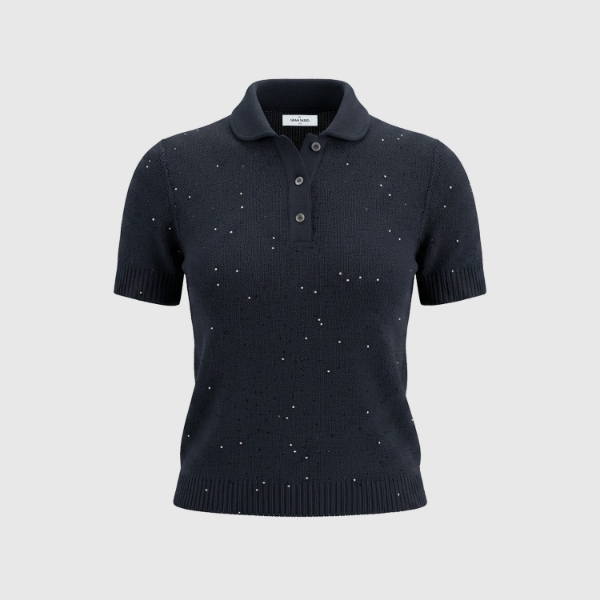 Immagine di Polo in maglia con paillettes