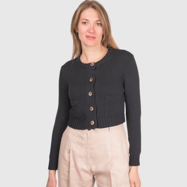 Immagine di Cardigan in maglia rasato