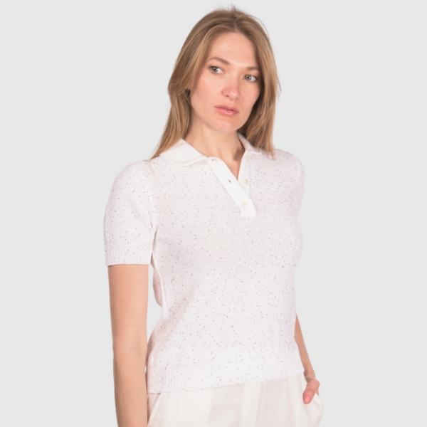 Immagine di Polo in maglia con paillettes