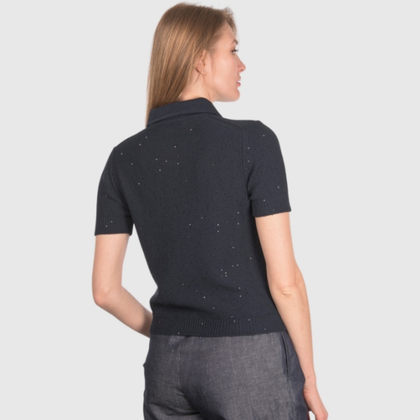 Immagine di Polo in maglia con paillettes
