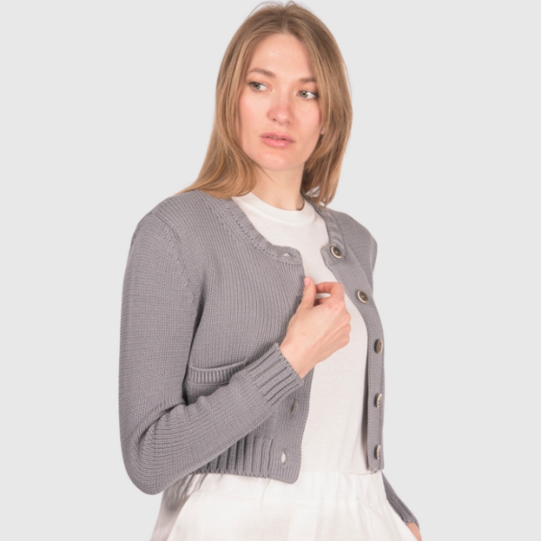 Immagine di Cardigan in maglia rasato