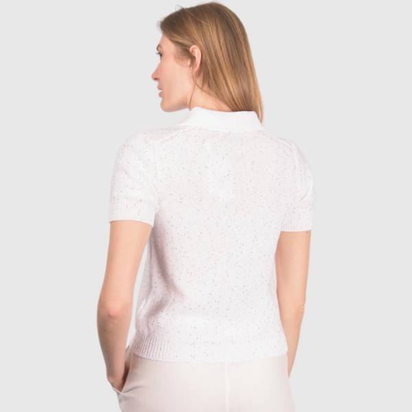 Immagine di Polo in maglia con paillettes