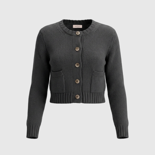 Immagine di Cardigan in maglia rasato