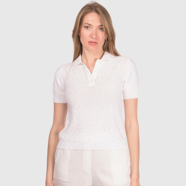 Immagine di Polo in maglia con paillettes