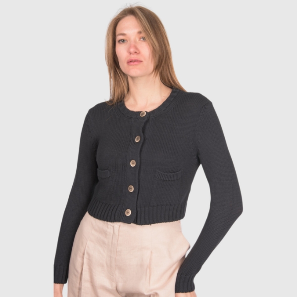 Immagine di Cardigan in maglia rasato