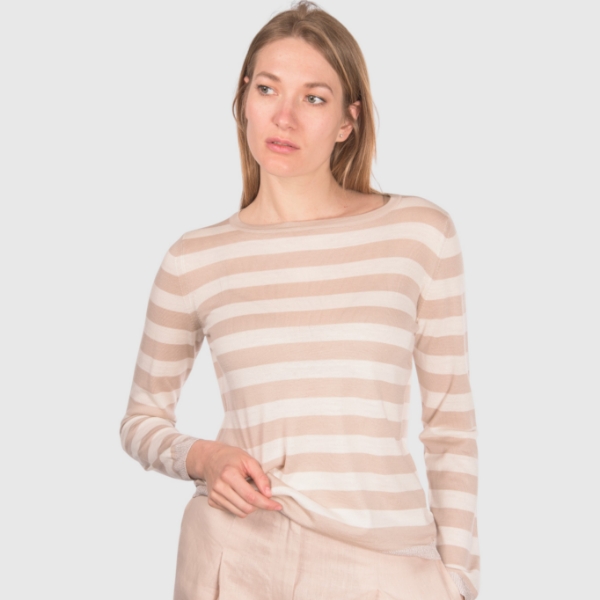 Picture of Striped knit boat neck