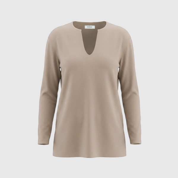Picture of Full Milano stitch knit henley neck