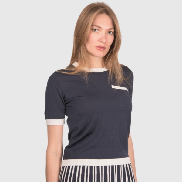 Immagine di T-shirt in maglia bicolore