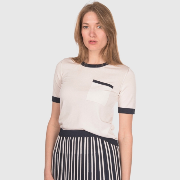 Immagine di T-shirt in maglia bicolore