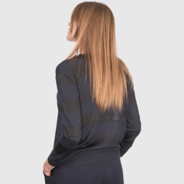 Picture of Striped lurex knit boat neck