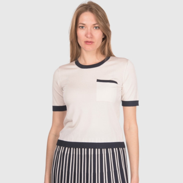 Immagine di T-shirt in maglia bicolore