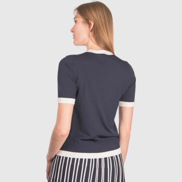 Immagine di T-shirt in maglia bicolore