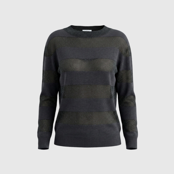 Picture of Striped lurex knit boat neck