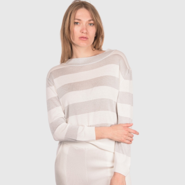 Immagine di Barchetta in maglia a righe lurex