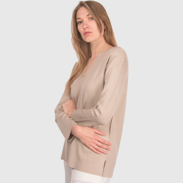 Picture of Full Milano stitch knit henley neck