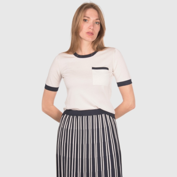 Immagine di T-shirt in maglia bicolore