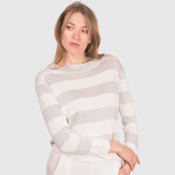 Immagine di Barchetta in maglia a righe lurex