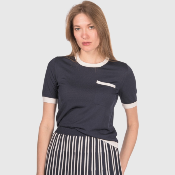 Immagine di T-shirt in maglia bicolore