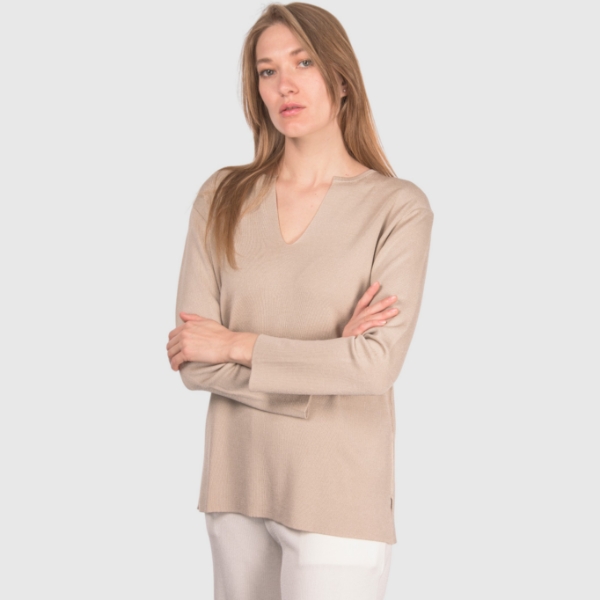 Picture of Full Milano stitch knit henley neck
