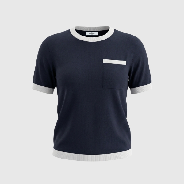 Immagine di T-shirt in maglia bicolore