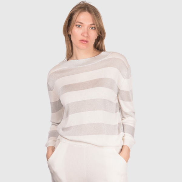 Immagine di Barchetta in maglia a righe lurex