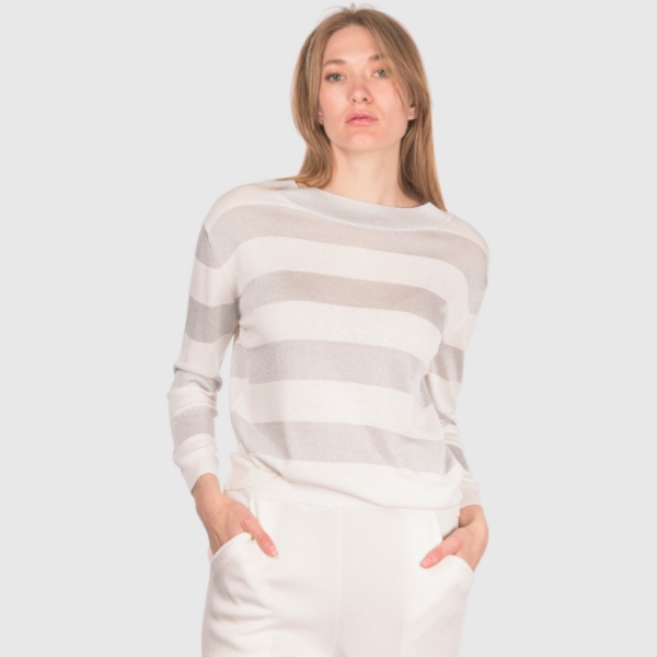 Immagine di Barchetta in maglia a righe lurex