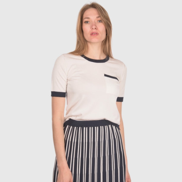 Immagine di T-shirt in maglia bicolore