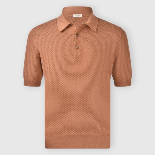 Immagine di Polo in maglia lavorazione punto waffle