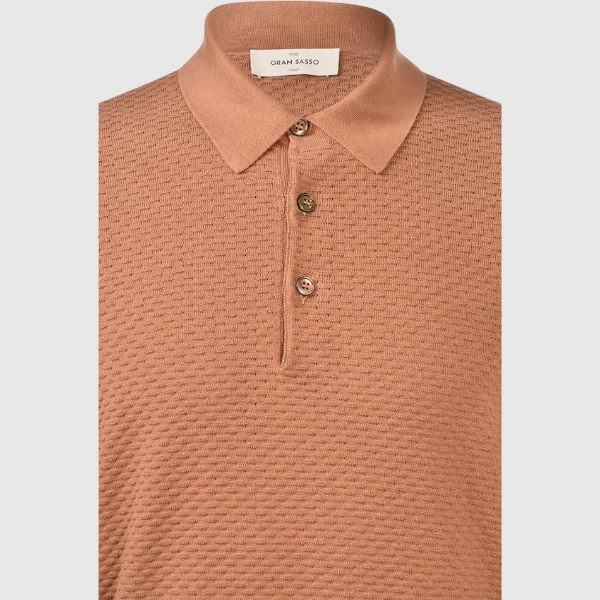 Immagine di Polo in maglia lavorazione punto waffle