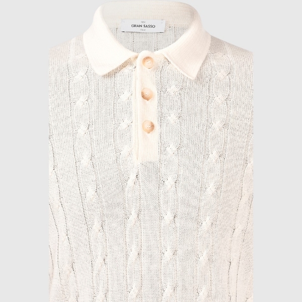 Immagine di Polo in maglia a trecce maniche lunghe