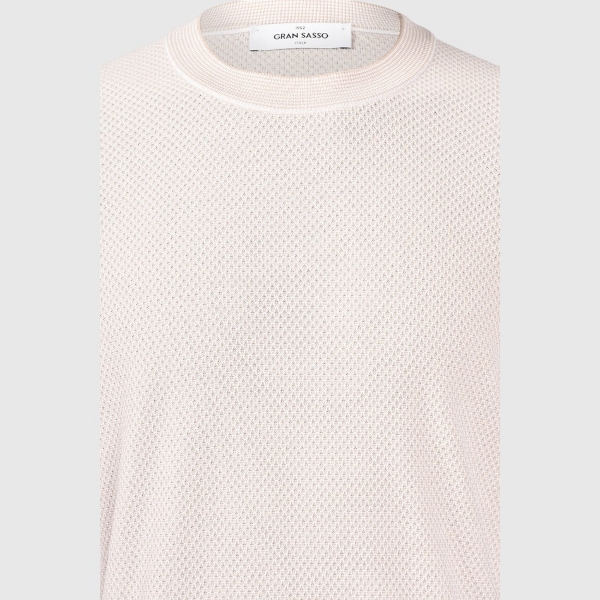 Immagine di T-shirt in maglia punto nido d’ape bicolore