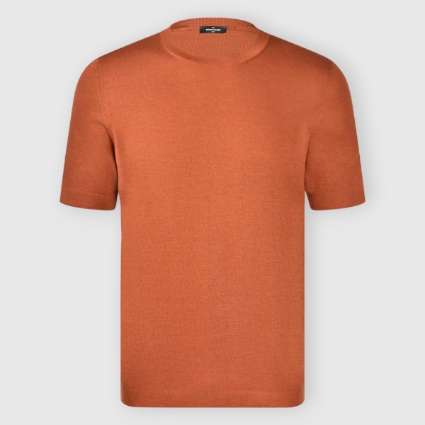 Immagine di T-shirt in maglia in lana cashmere e seta