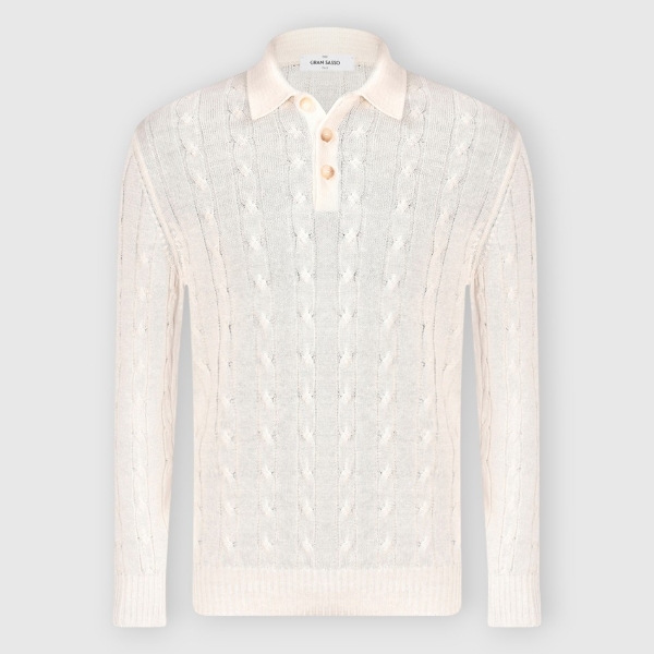 Immagine di Polo in maglia a trecce maniche lunghe