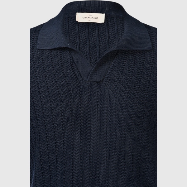 Immagine di Polo skipper in maglia a coste