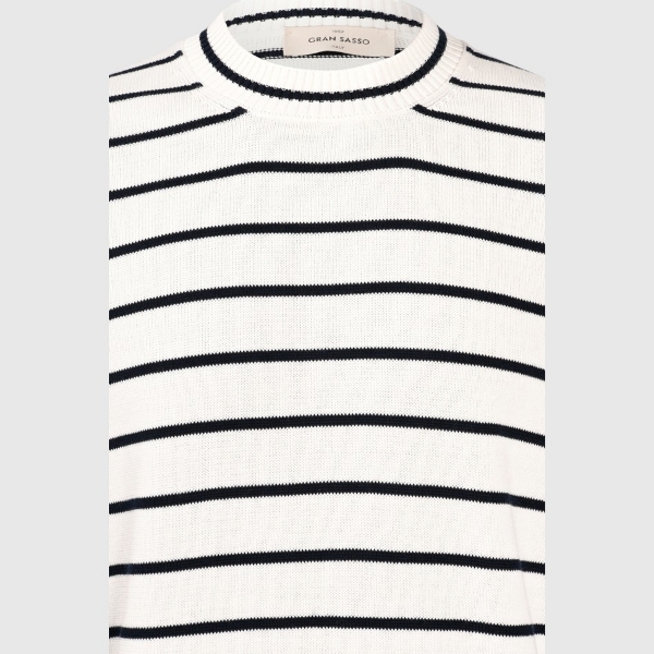 Immagine di T-shirt in maglia a righe in cotone organico